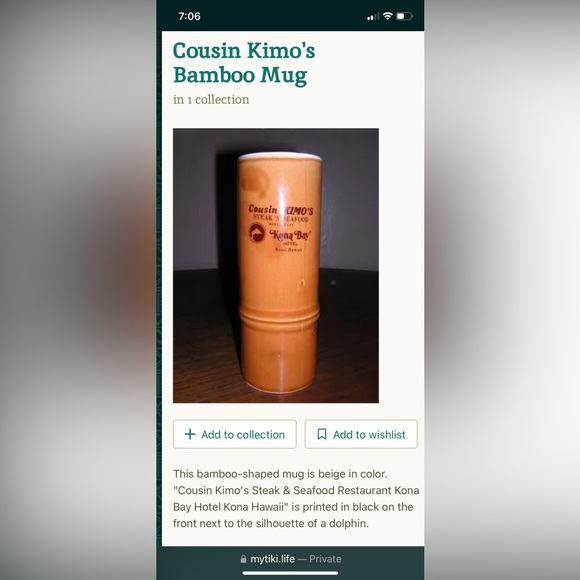 RARE! Collectable! Bamboo Tiki Mug Cousin KIMO’S Steak ‘N Seafood Kona Bay Hotel - Picture 16 of 16
